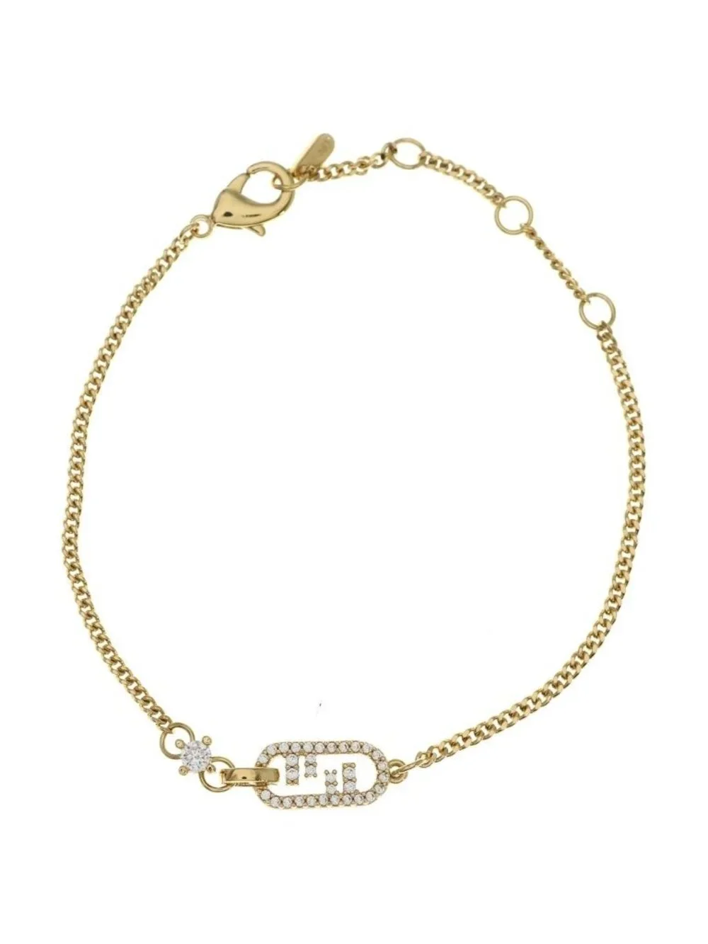 Fendi O'Lock Rhinestone Bracelet Gold